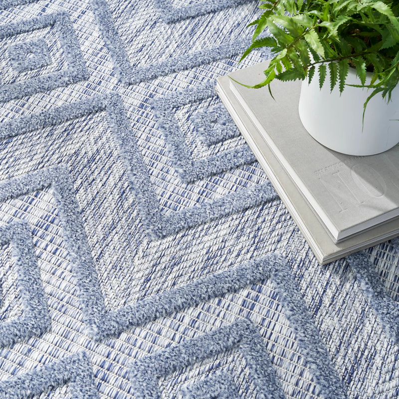 Aericka Indoor/Outdoor Blue Denim Area Rug - Elegance Collection