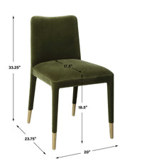 Diara Green Velvet & Gold Dining Chair (Set of 2)