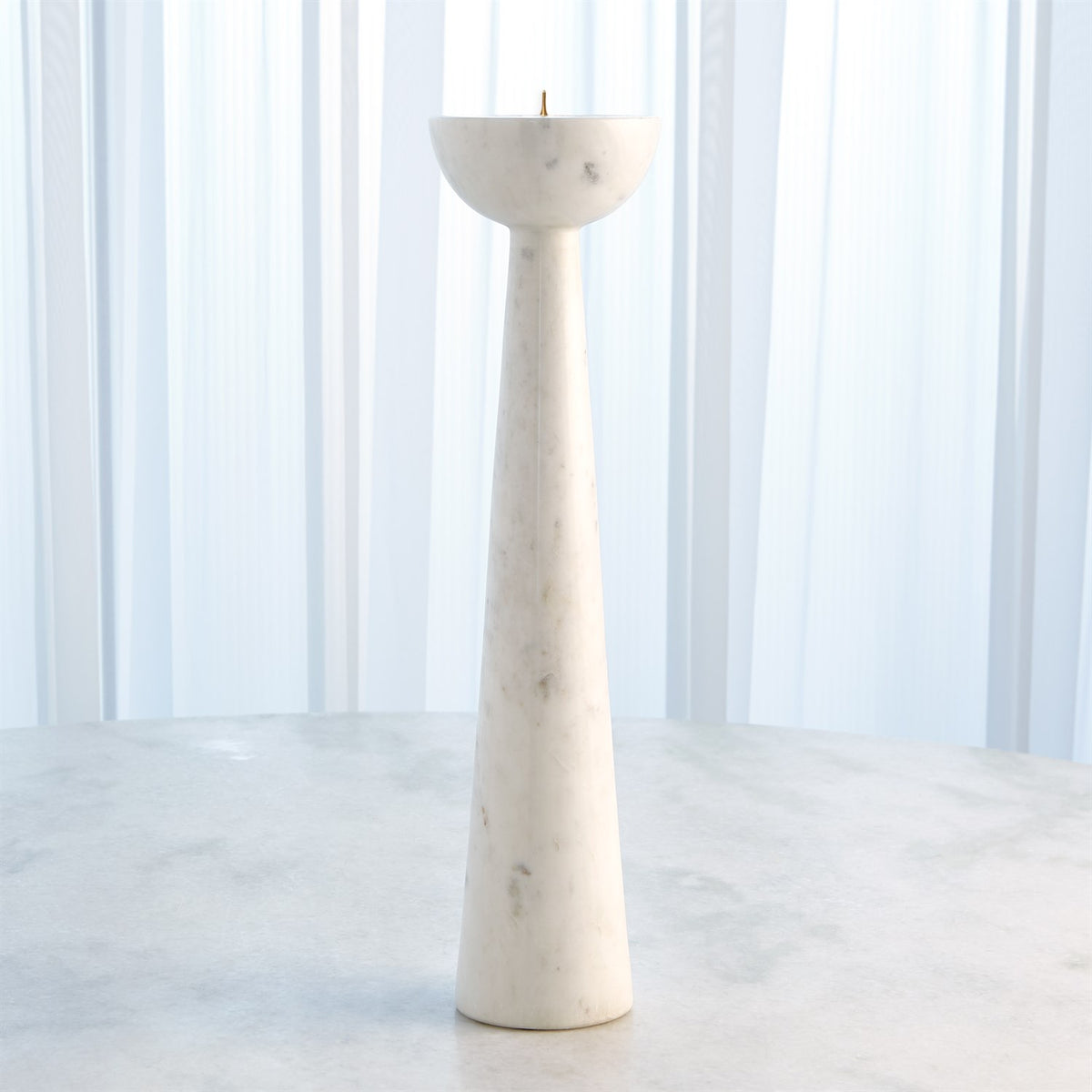 Sarah White Round Top Candle Holder (2 Sizes Available)