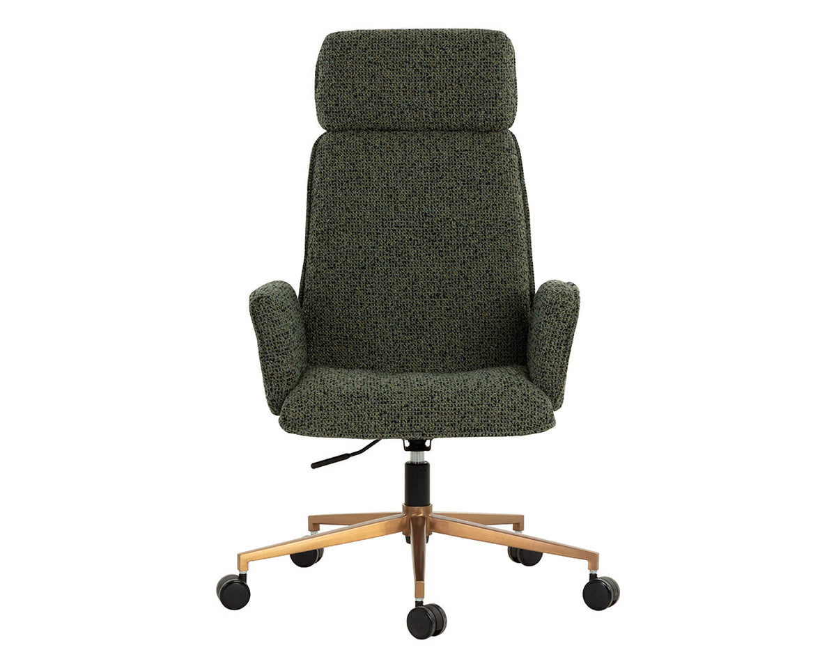 Kalev Plush Fabric & Gold Desk Chair