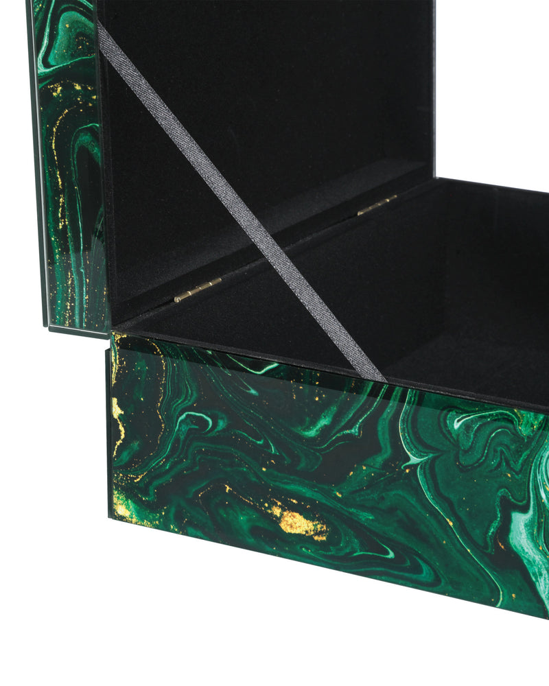 Celestial Green Swirl Boxes (Set of 2)