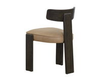 Horton Dark Brown Oak & Sahara Sand Leather Dining Chair (Set of 2)