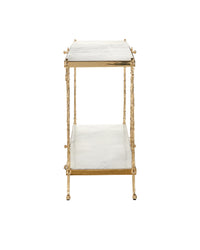 Fiore 72" White Marble & Polished Brass Console Table