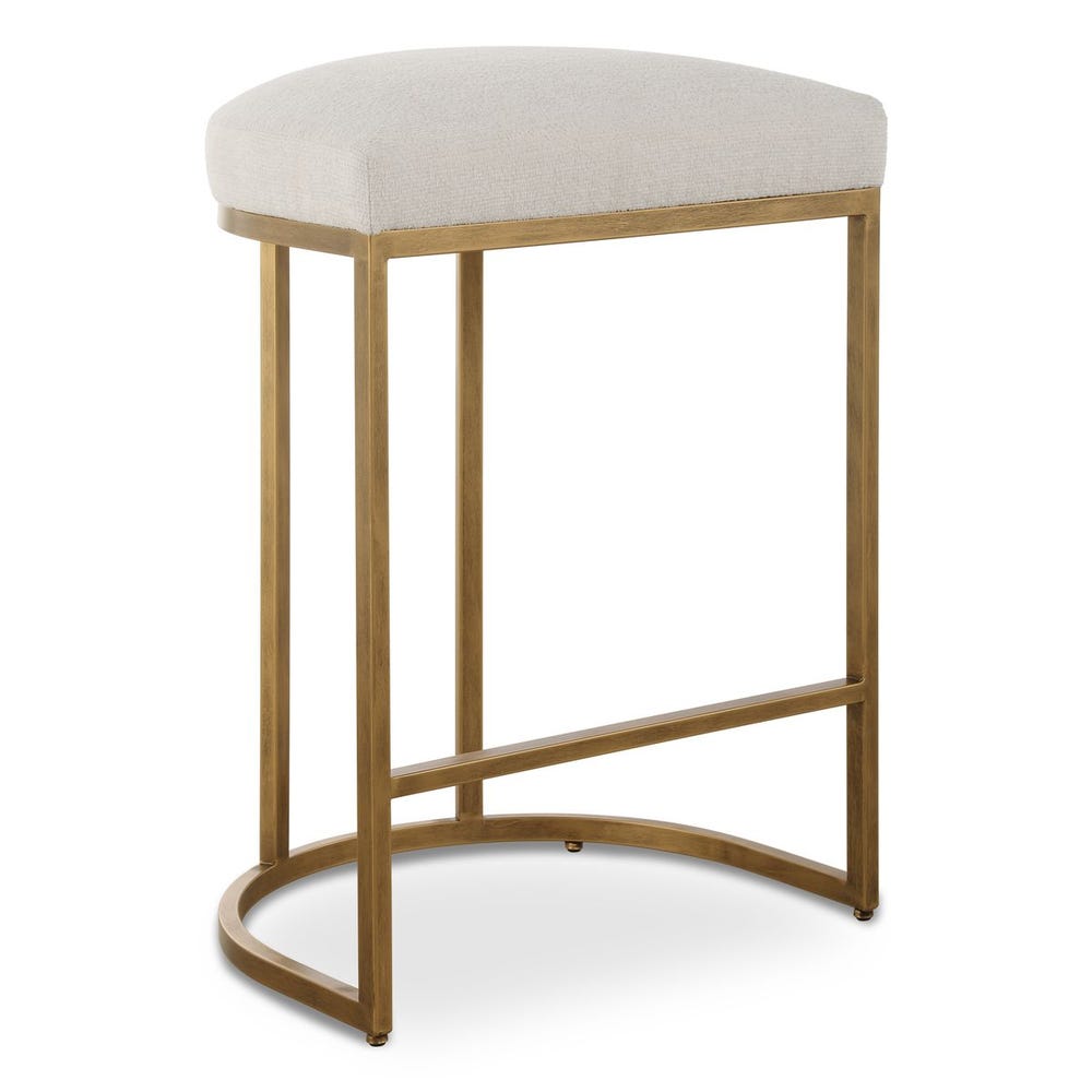 Crystal Cream Performance & Brass Counter Stool