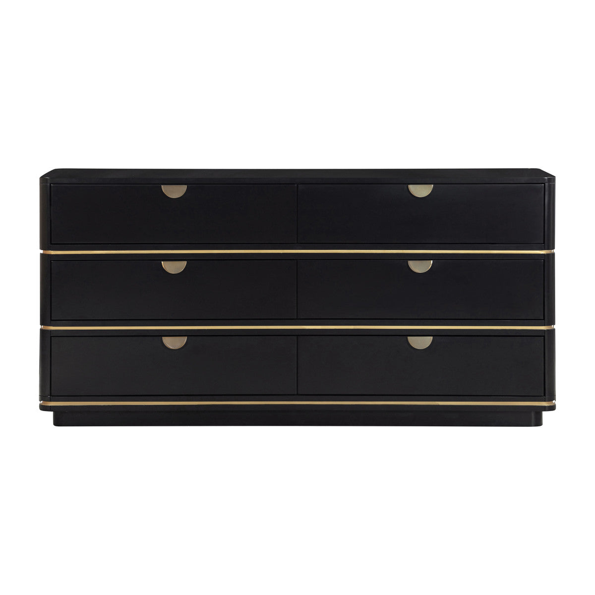 Kace Black 6 Drawer Dresser - Luxury Living Collection