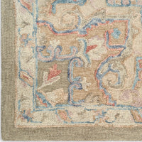Goldie Green Ivory Wool Persian Style Area Rug