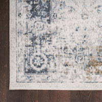 Pheobe Ivory & Blue Washable Area Rug
