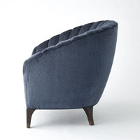 Luxe Scallop Indigo Accent Chair