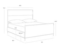 Yasmine Alabaster Performance Fabric & Antique Brass King Bed