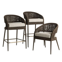 Juri Outdoor Charcoal Brown Barrel Counter Stool