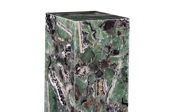 Onyx Purple Square Flourite Pedestal Lamp