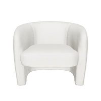 Mircea Ivory Plush Upholstered Curved Accent Chair