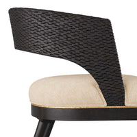 Swanson Natural Linen Black & Gold Dining Chair
