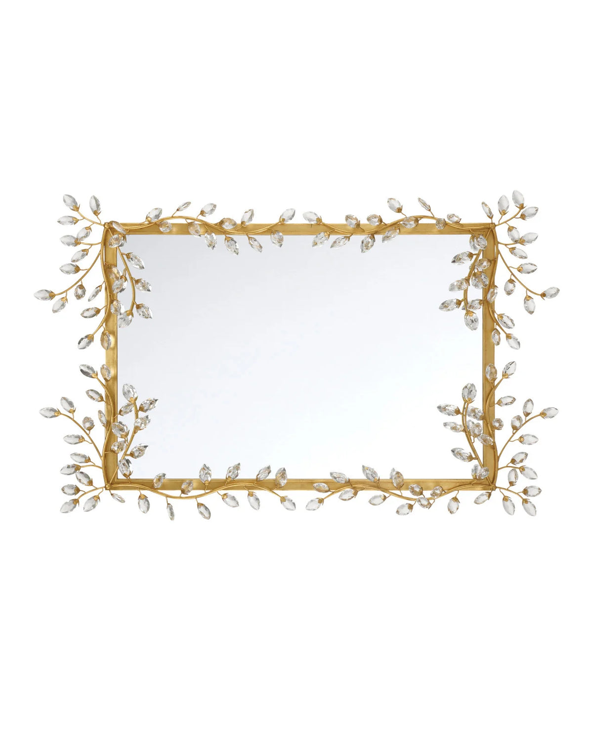 Forget-Me-Not Gold Rectangular Mirror