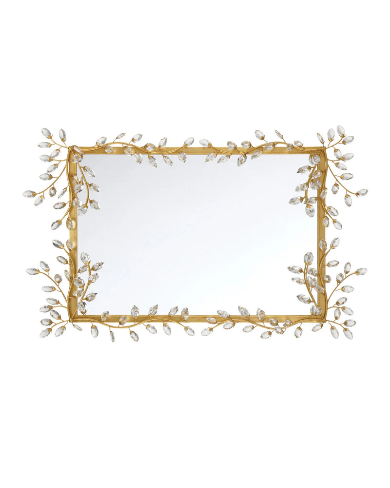 Forget-Me-Not Gold Rectangular Mirror