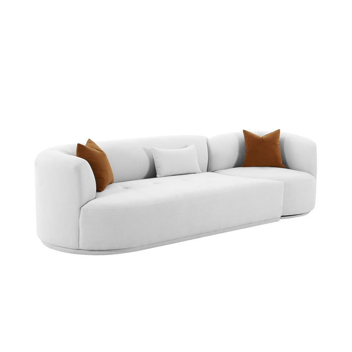 Pablo Grey Velvet 2-Piece Modular LAF Sofa - Luxury Living Collection