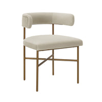 Kim Performance Cream Velvet With Gold Frame Chair - Luxury Living Collection