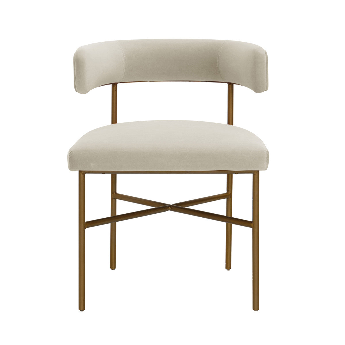 Kim Performance Cream Velvet With Gold Frame Chair - Luxury Living Collection