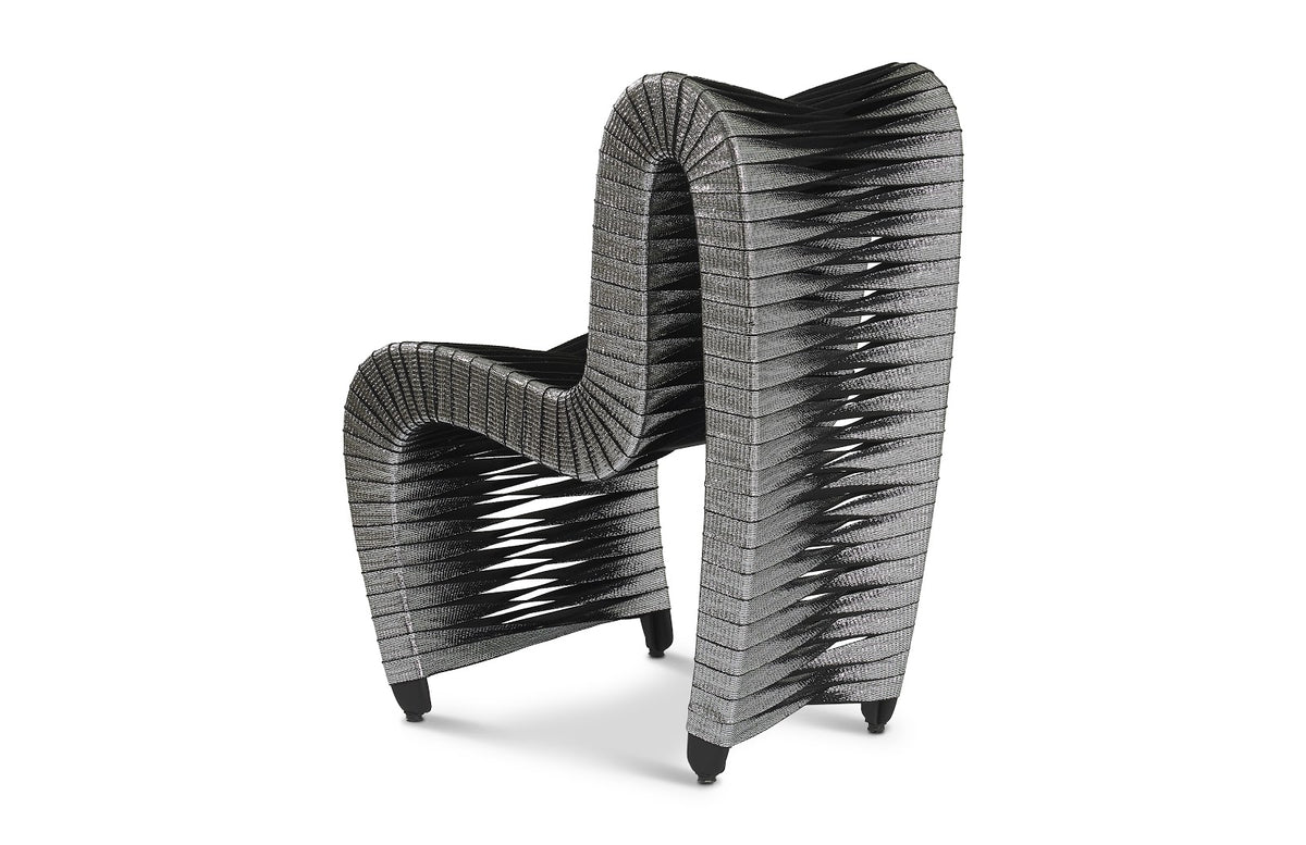 Straps Silver Metallic Chair