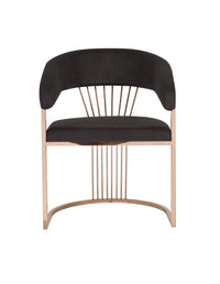 Adelpha Black Velvet and Rosegold Dining Chair (Small) - Luxury Living Collection