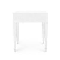 Seneca 1-Drawer Side Table - Cream / Nickel