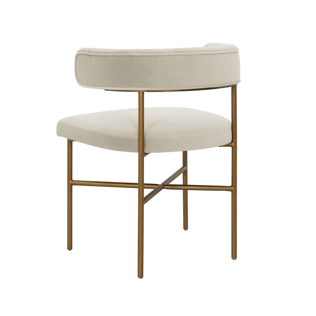 Kim Performance Cream Velvet With Gold Frame Chair - Luxury Living Collection