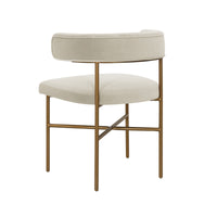 Kim Performance Cream Velvet With Gold Frame Chair - Luxury Living Collection