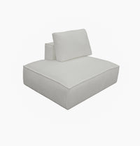 Simera Modern White Fabric Modular Sectional Sofa w/ Right Facing Chaise