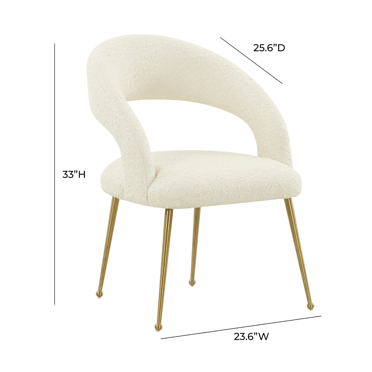 Modena Cream Boucle Dining Chair - Luxury Living Collection