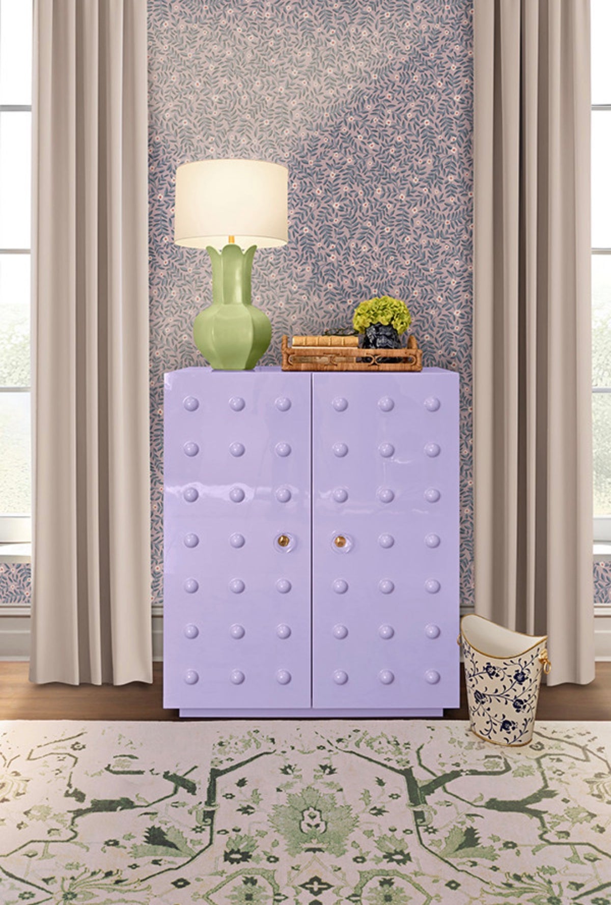 Sammi 40" Lavinder Lacquer Storage Cabinet