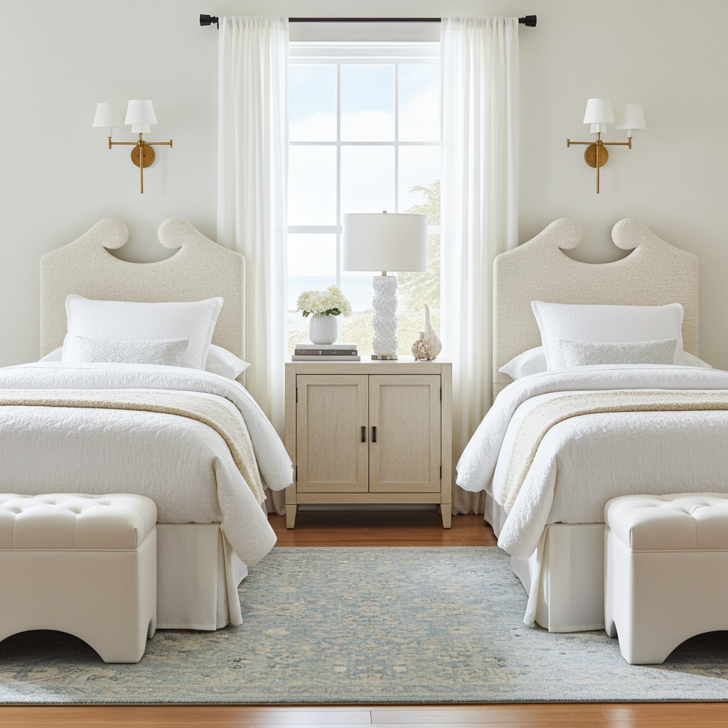 Hannah Ivory Performance Twin Custom Headboard