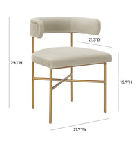 Kim Performance Cream Velvet With Gold Frame Chair - Luxury Living Collection