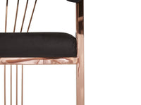 Adelpha Black Velvet and Rosegold Dining Chair (Small) - Luxury Living Collection