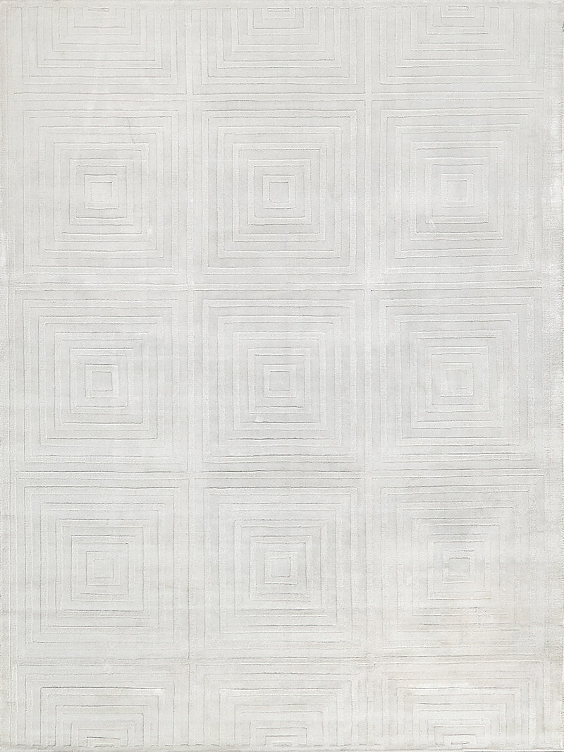 Ollie Modern White Patterned Area Rug - Elegance Collection