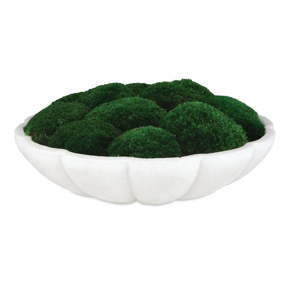 Garnet Moss Centerpiece in Ivory Stone Bowl