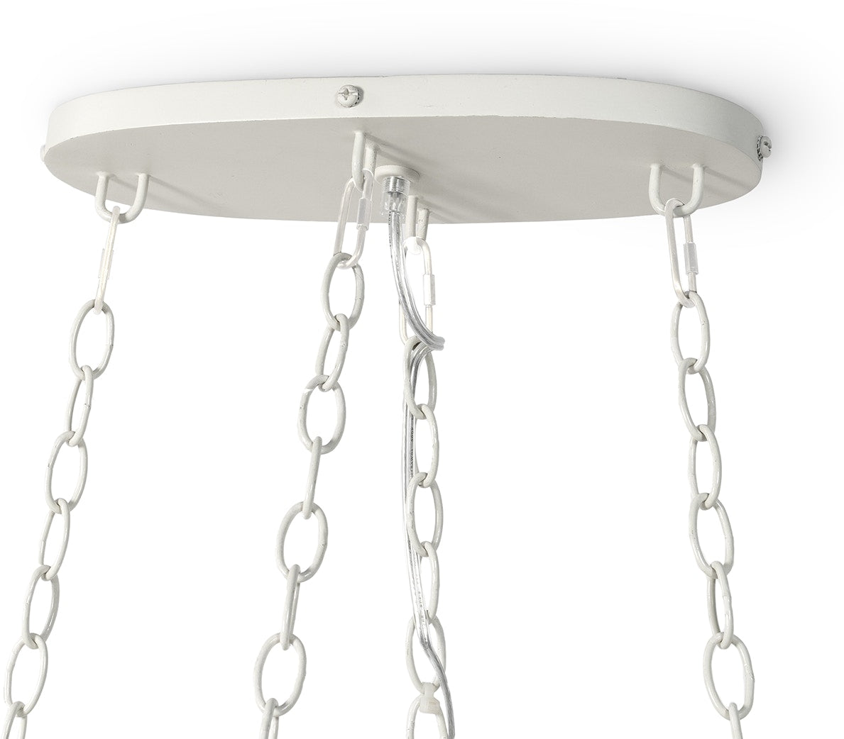 Selita 48.25" Cream Oval Hand-sewn Coco Beads Chandelier