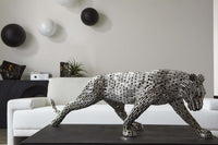 Panther Pipe Sculpture, Walking Stainless Steel Indoor/Outdoor (2 Sizes Available)