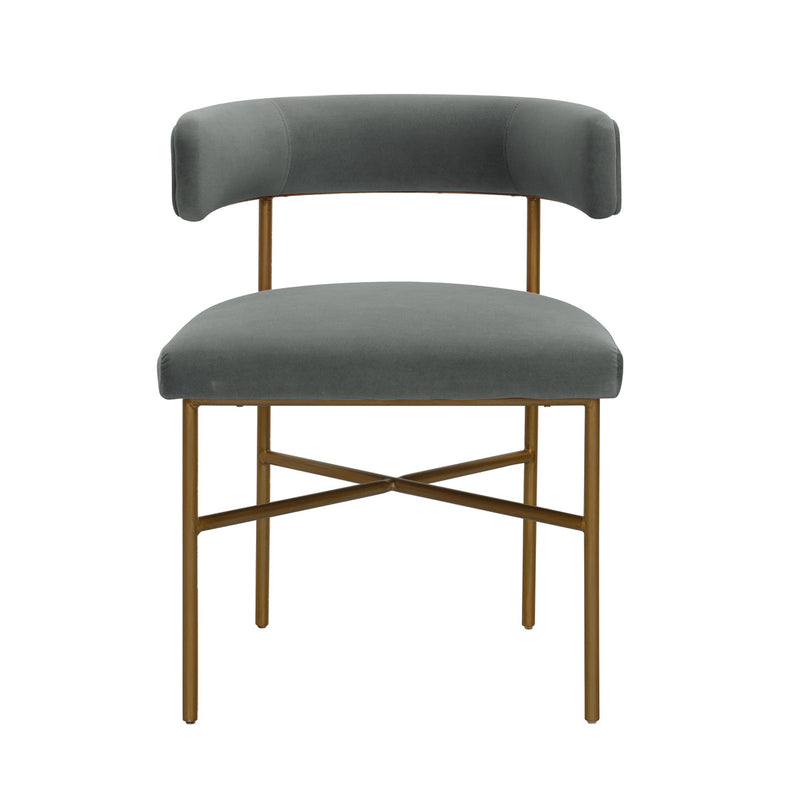 Kim Performance Grey Velvet With Gold Frame Chair - Luxury Living Collection