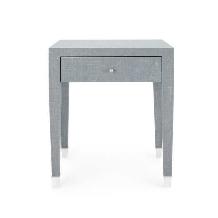 Seneca 1-Drawer Side Table - Winter Grey / Nickel