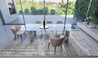 Petra Modern Glass & Stainless Steel Dining Table