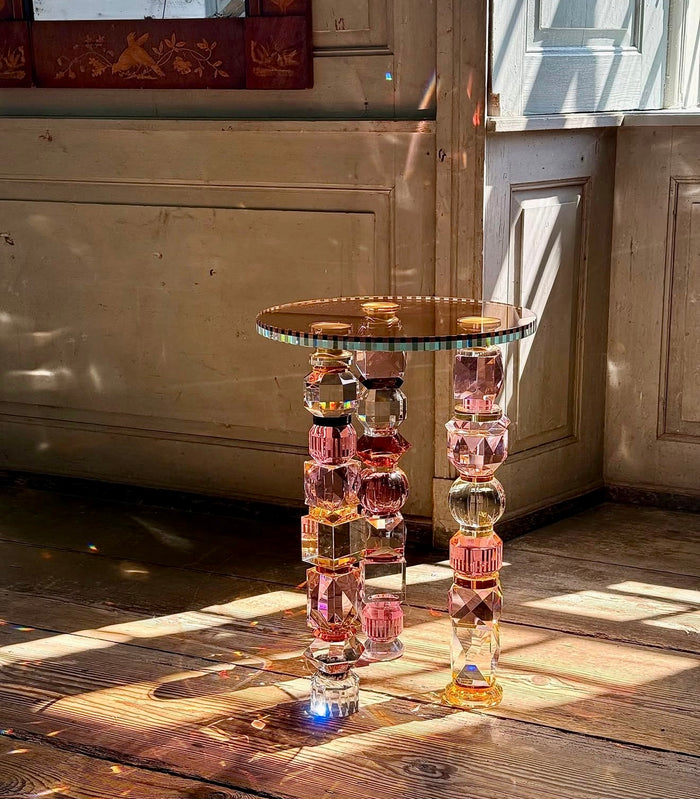 Amira European Artist Collection Crystal Accent Table