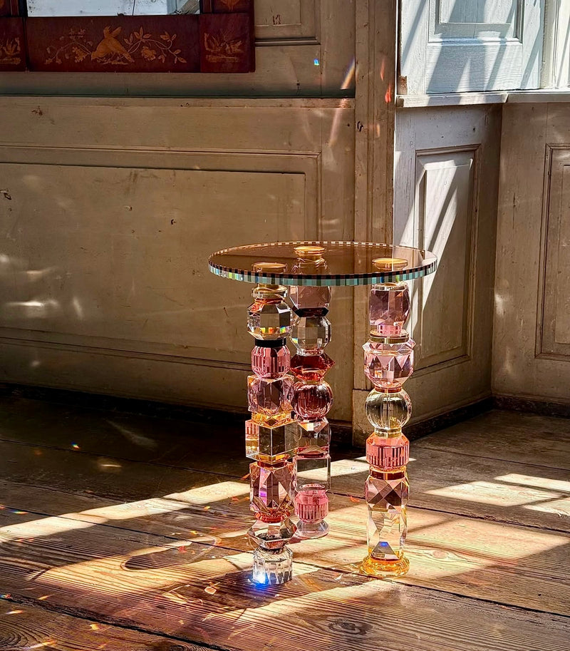 Amira European Artist Collection Crystal Accent Table