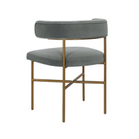 Kim Performance Grey Velvet With Gold Frame Chair - Luxury Living Collection