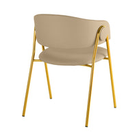 Lando Cream Vegan Leather Dining Chair (Set of 2) - Luxury Living Collection