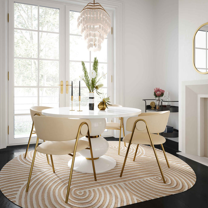 Lando Cream Vegan Leather Dining Chair (Set of 2) - Luxury Living Collection