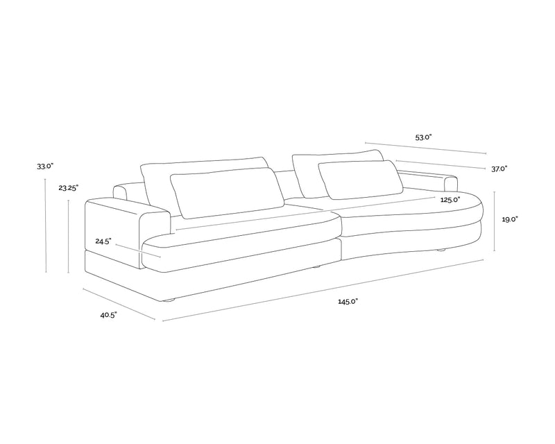 Baela 145" Cream Sofa