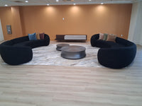Arona 156" Modern Black Curved Sectional Sofa