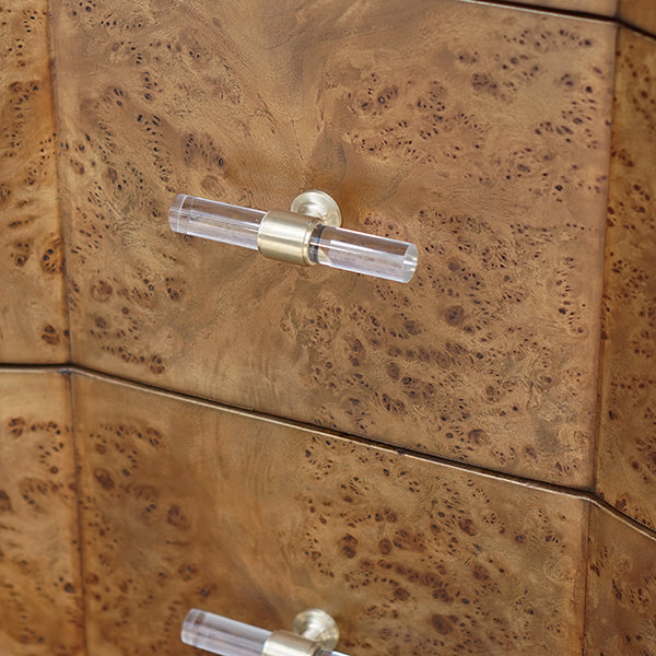 Vera 42" Matte Dark Burl & Gold Chest/Dresser/Nightstand
