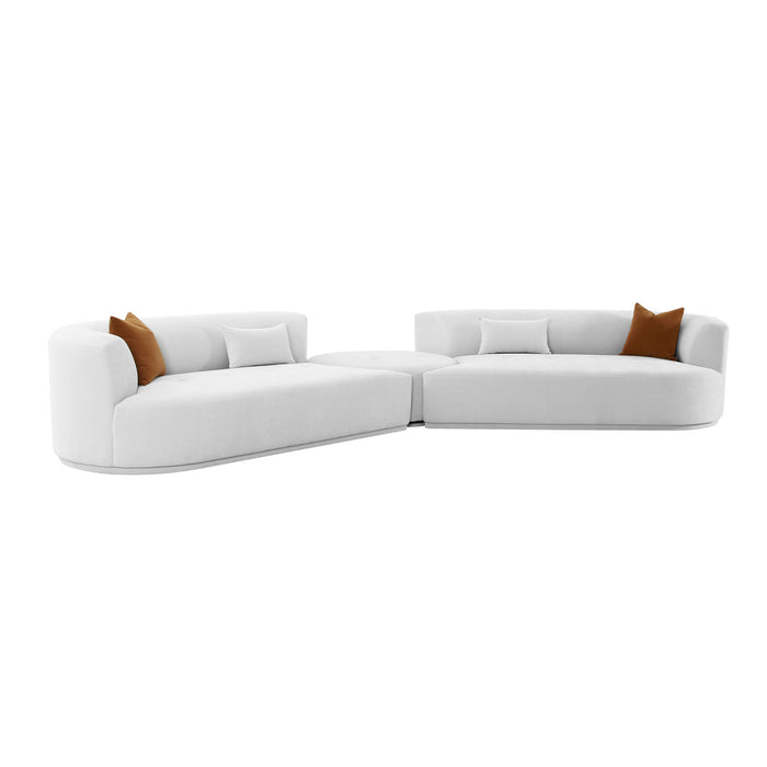 Pablo Grey Velvet 3-Piece Modular Sectional - Luxury Living Collection