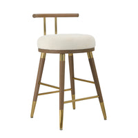 Heather Cream Velvet Counter Stool